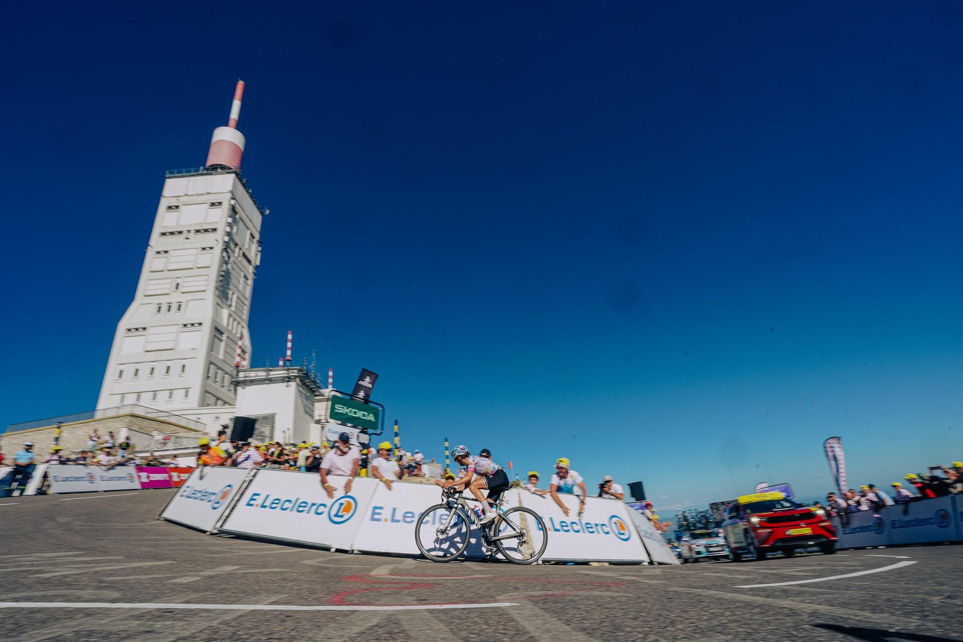 Canyon//SRAM rider Katarzyna Niewiadoma-Phinney in the start area for Tour de France Femmes at Mont Ventoux