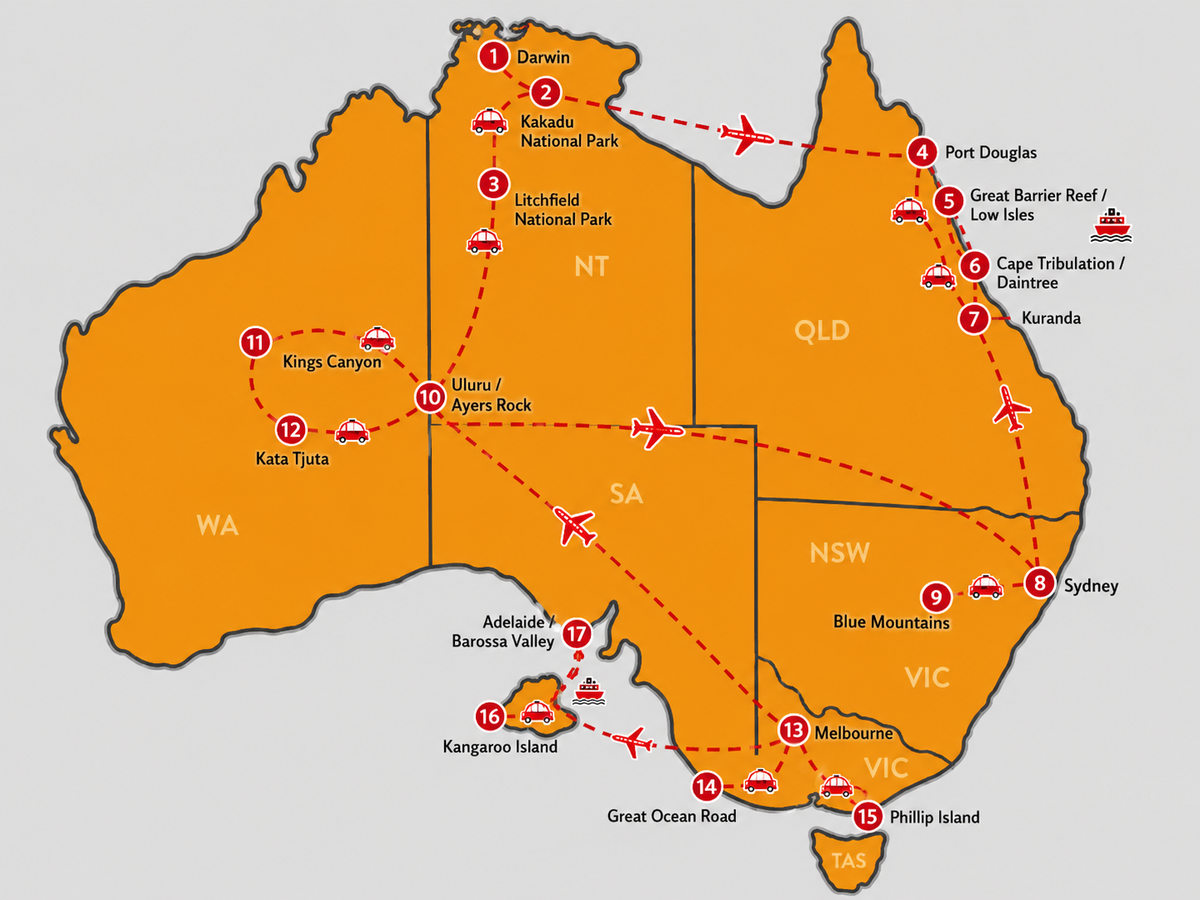 Mappa Australia Selvaggia