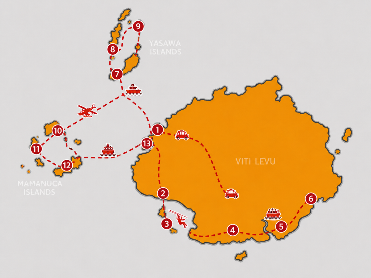 Mappa L'Essenza delle Fiji – Tra Cultura e Isole da Sogno