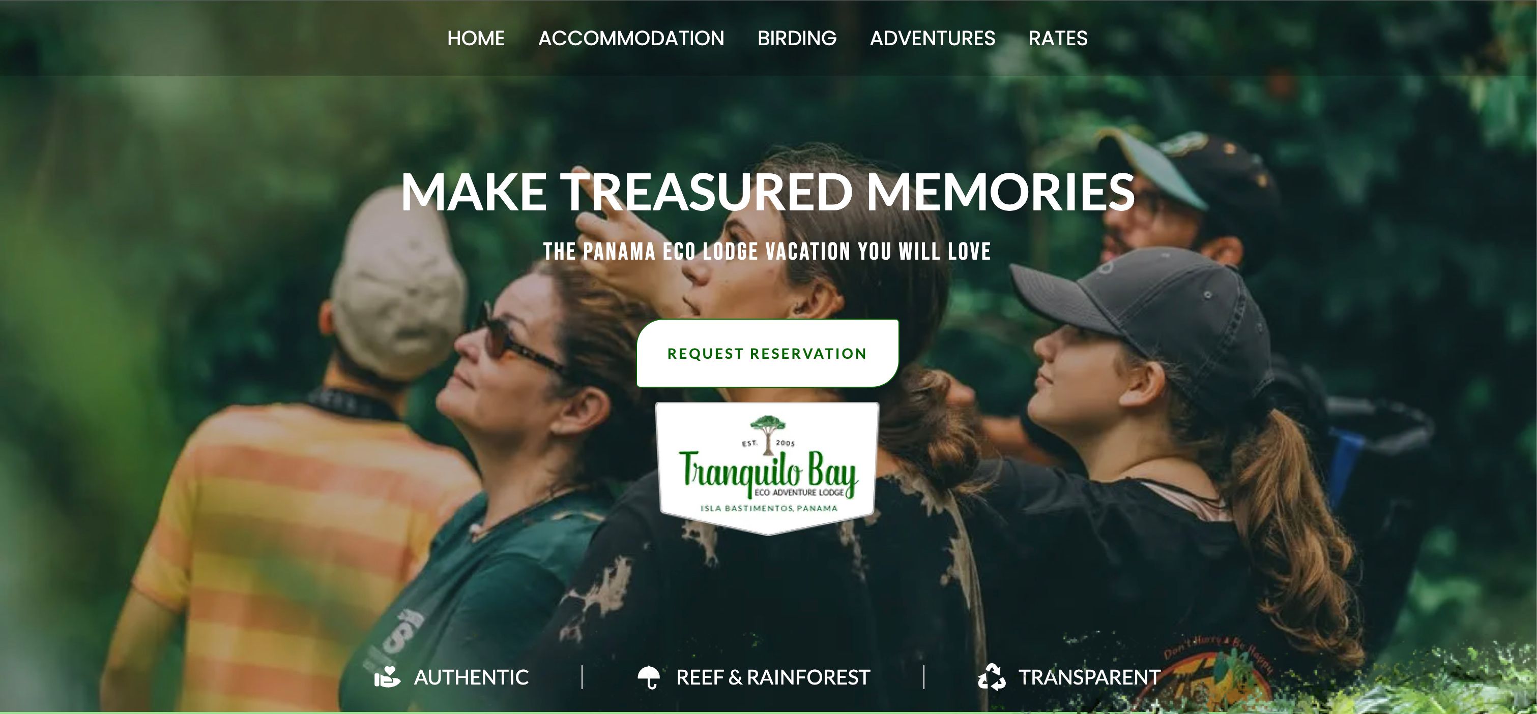 Tranquilo Bay Homepage after Civ Sav design