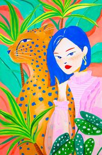 short-hair-girl-and-leopard-in-garden_small.jpg