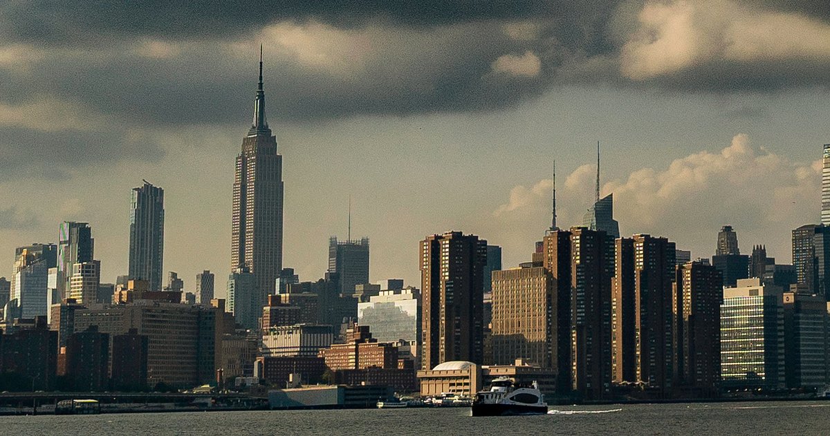 New York skyline with the Empire State Building, seen across the water