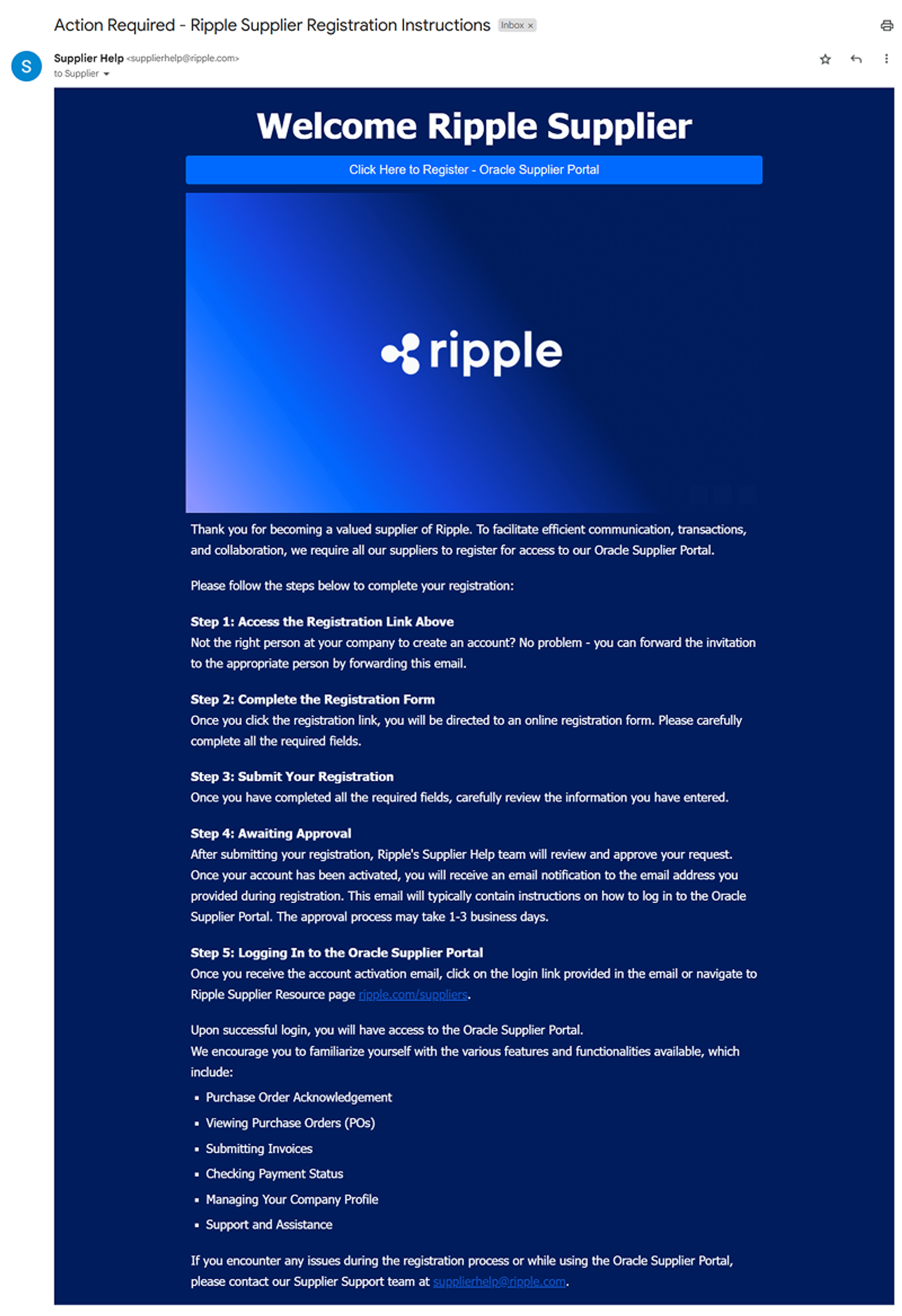 Registration Email