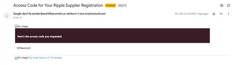 Email Access Code