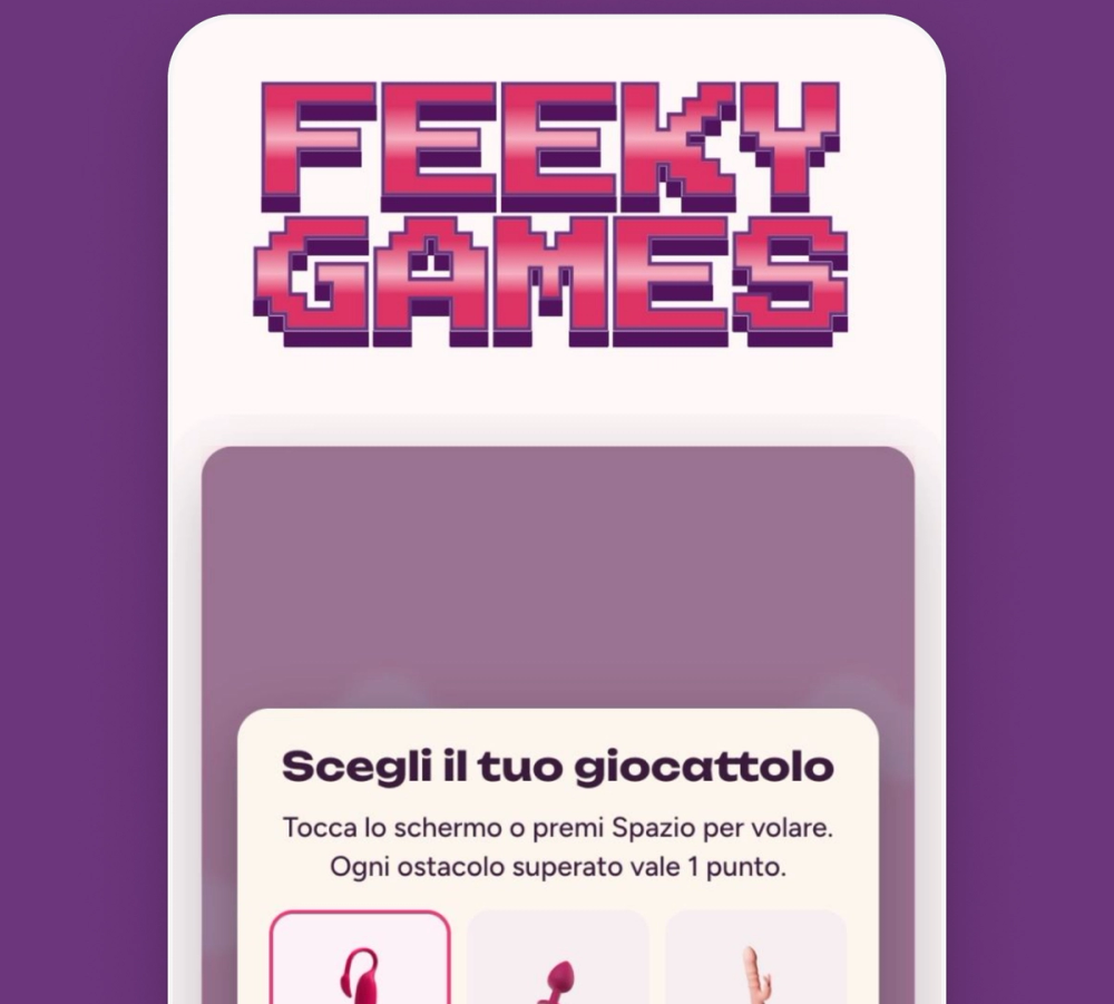 La schermata di scelta di Feeky Games