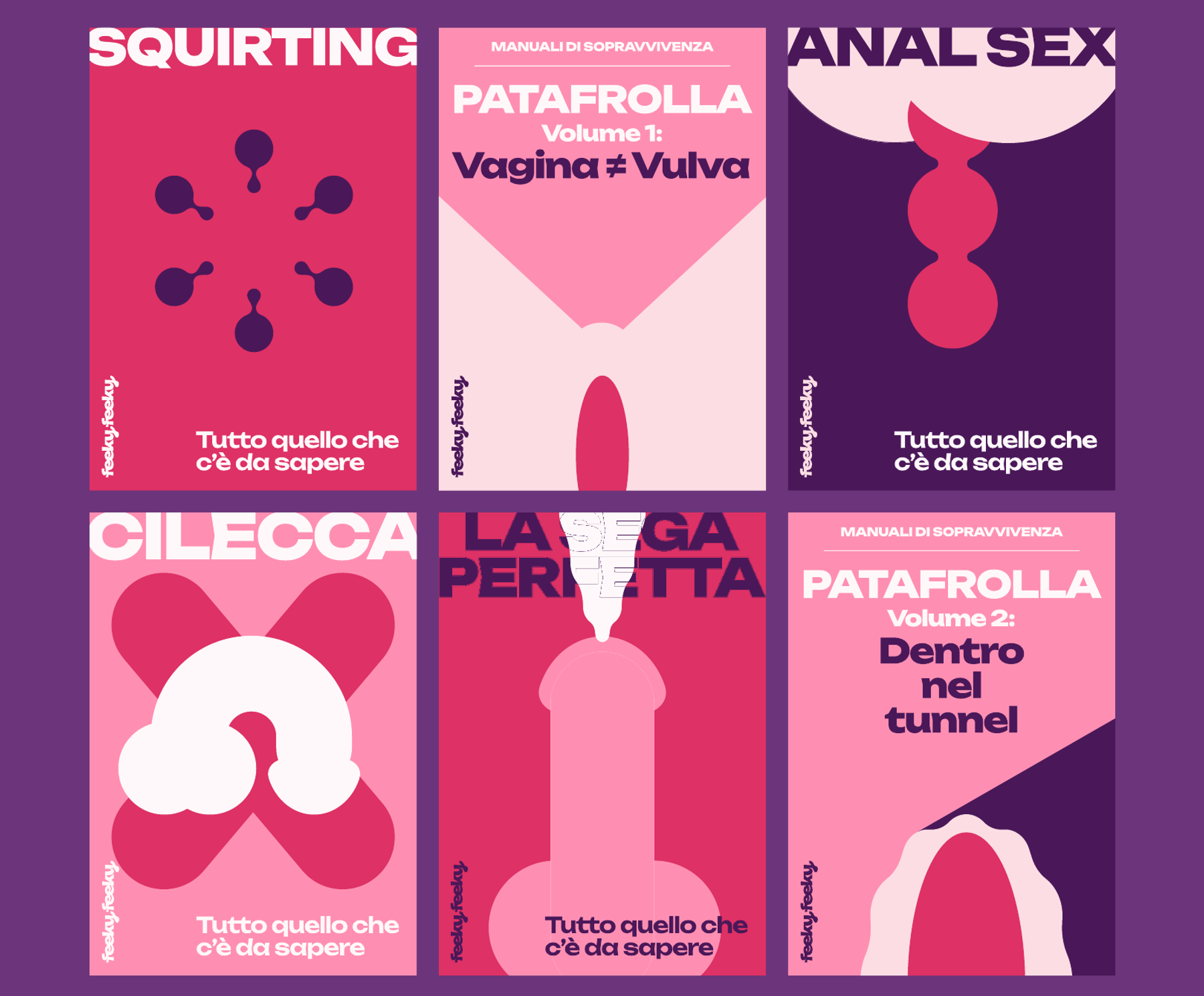 Le copertine dei manuali di Feeky Feeky