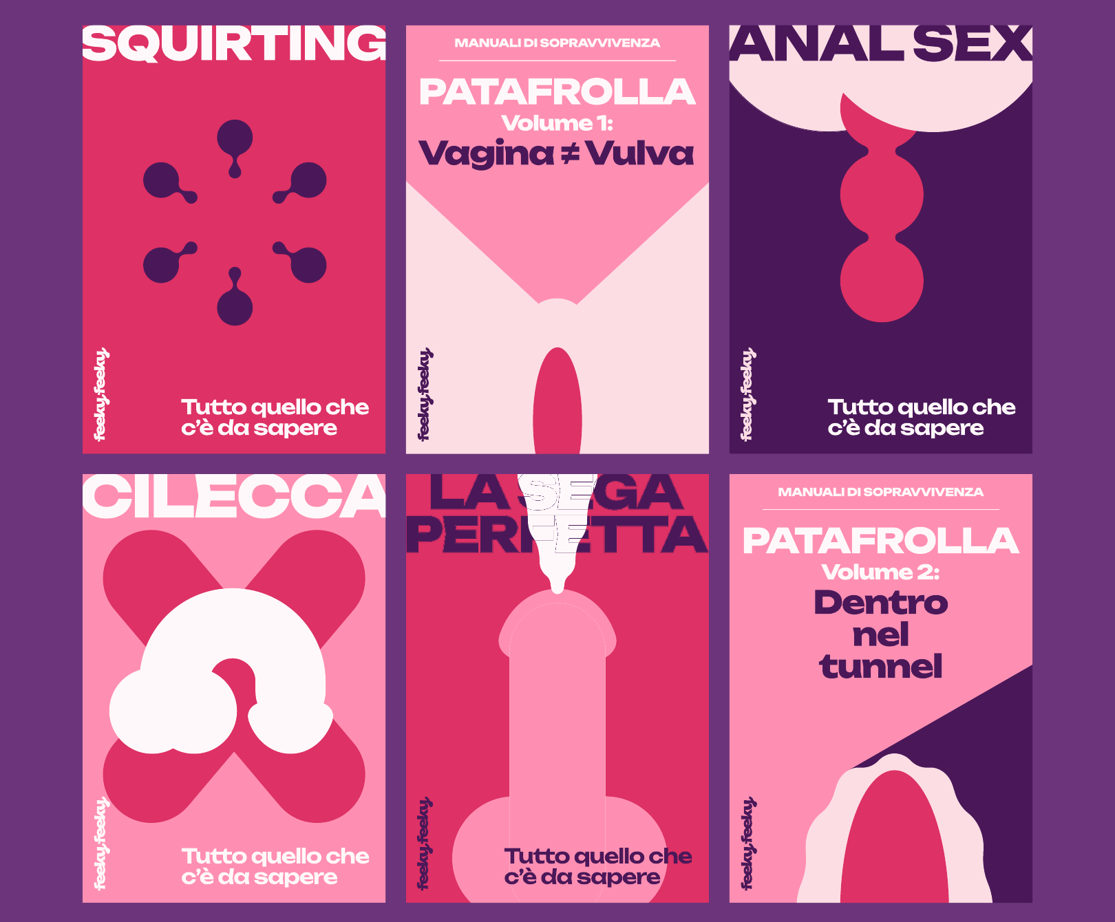 Le copertine dei manuali di Feeky Feeky