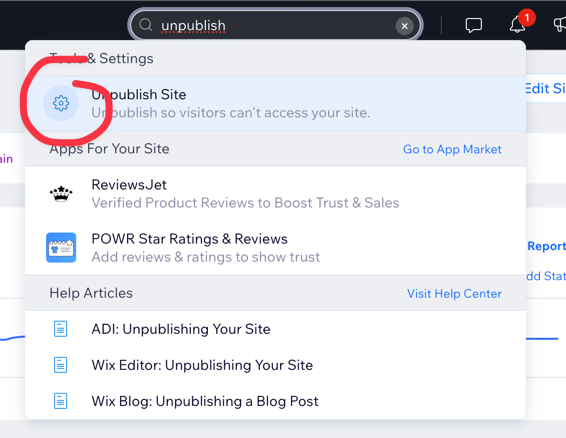 red circle circling a button