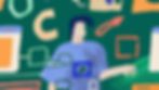 AI generated art using Wix. Prompt: "a person centered with UX_UI design elements all around him, blue and green themed"