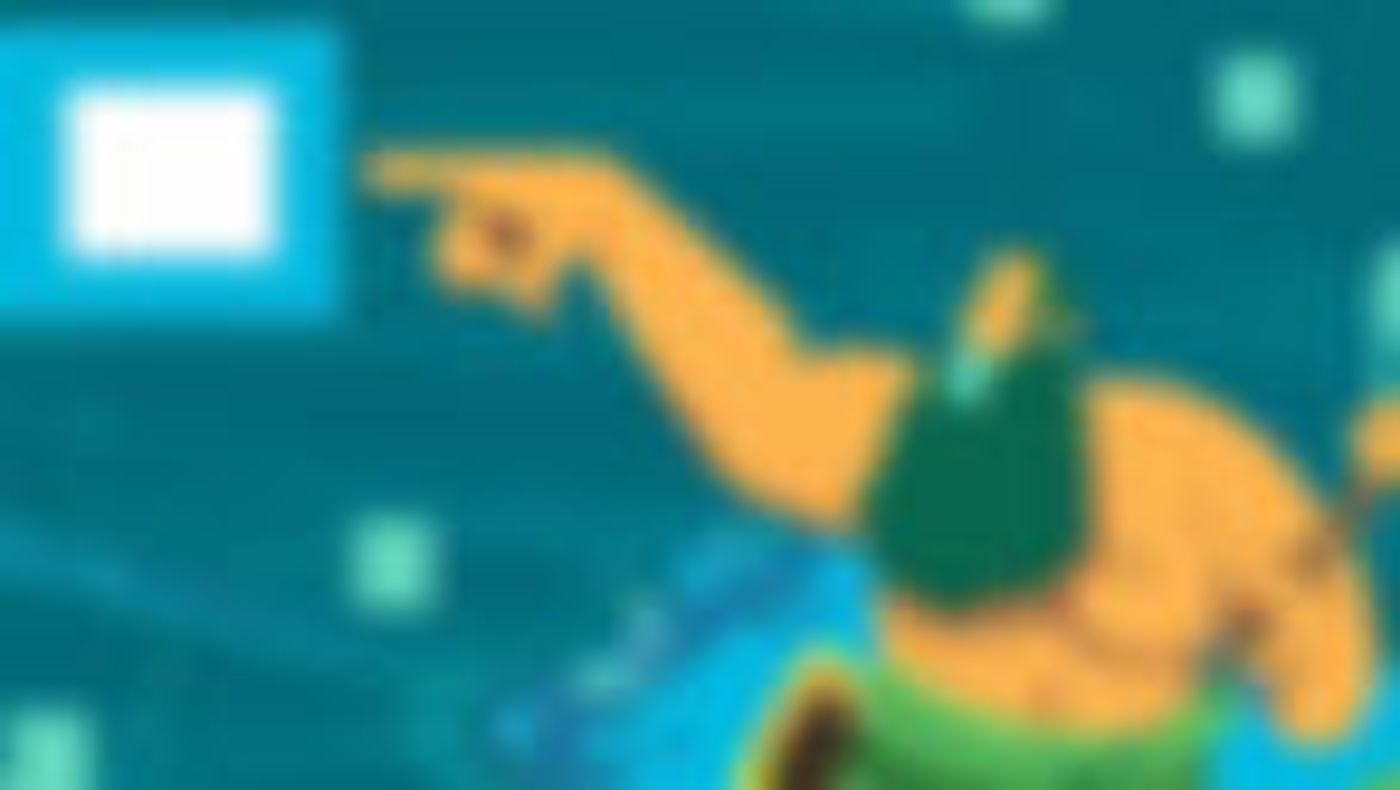 AI generated art using Wix. Prompt "Homer from the odyssey in his boat in the ocean pointing at UX_UI elements, blue and green theme"