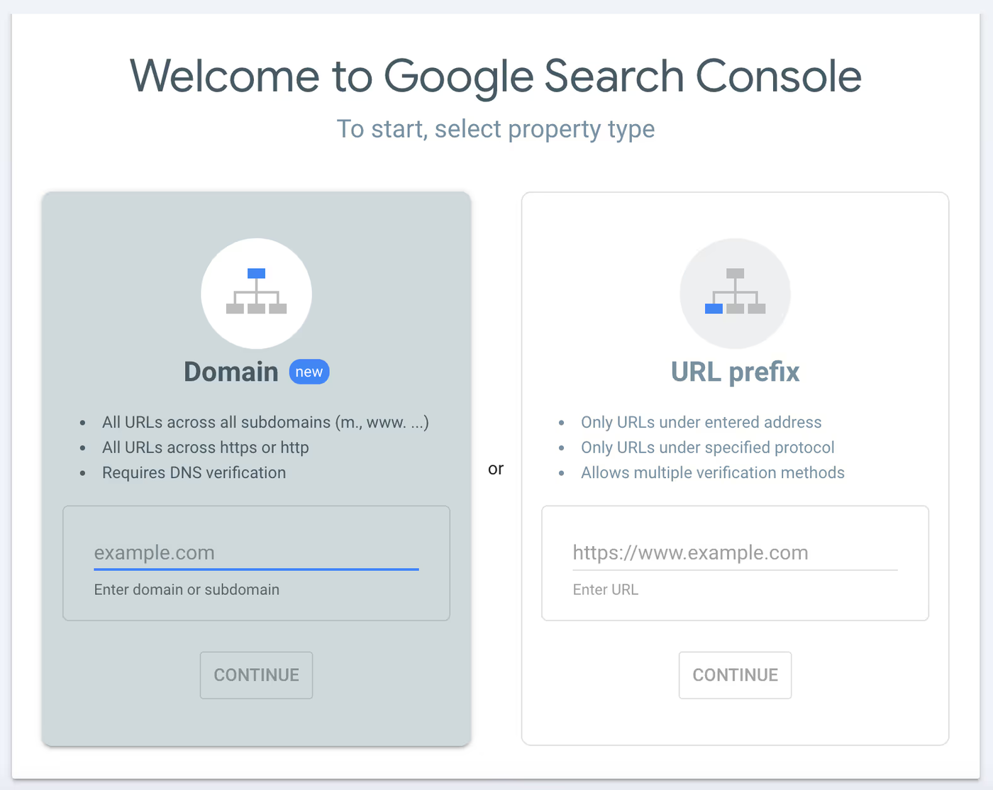 screenshot of google search console setup
