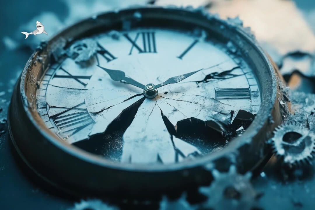 Photo of a broken clock