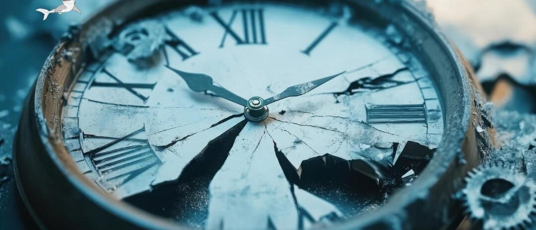 Photo of a broken clock