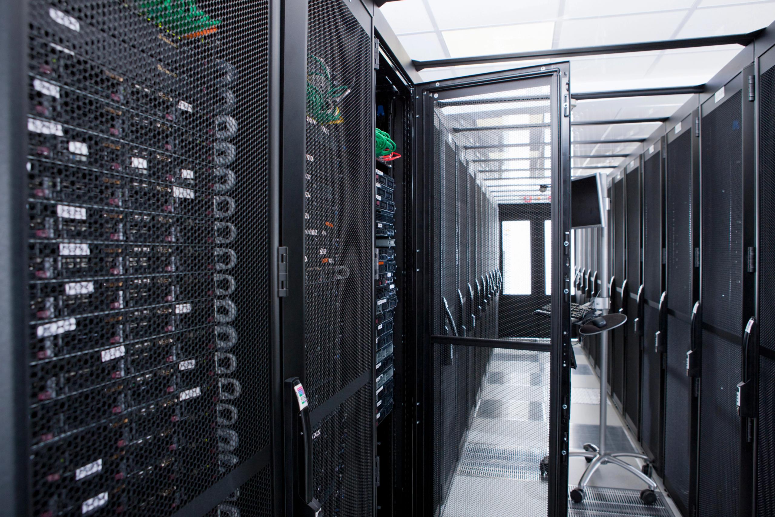 Server racks in a data center