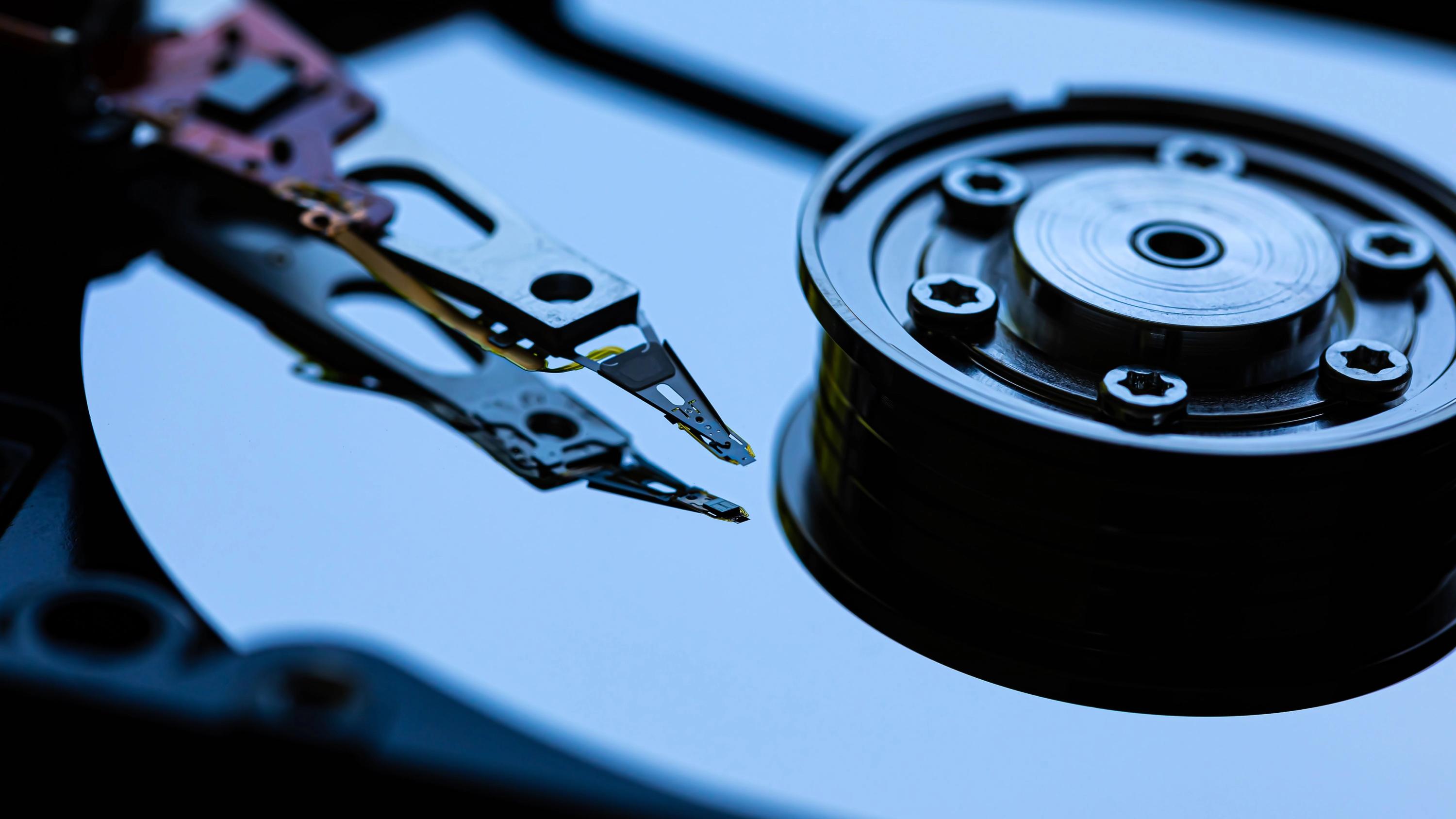 Macro photo of a disc platter