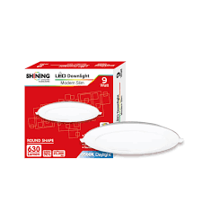 ชุดโคมไฟฝังฝ้า SHINING LED Downlight 9W Daylight กลม