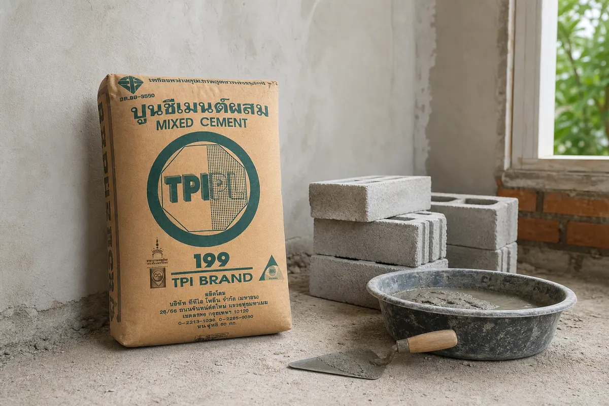 งานก่ออิฐและฉาบผนังด้วยปูน TPI M199