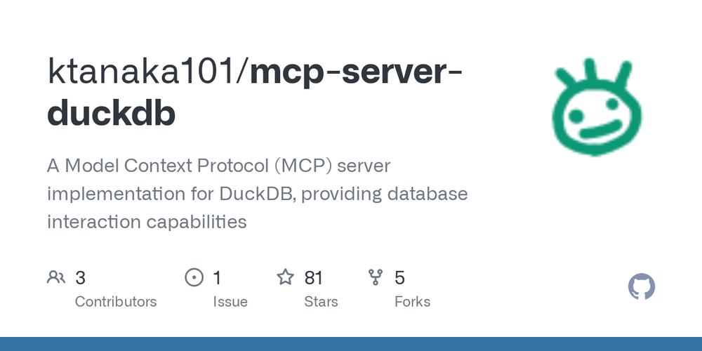 Screenshot of mcp-server-duckdb Screenshot of mcp-server-duckdb