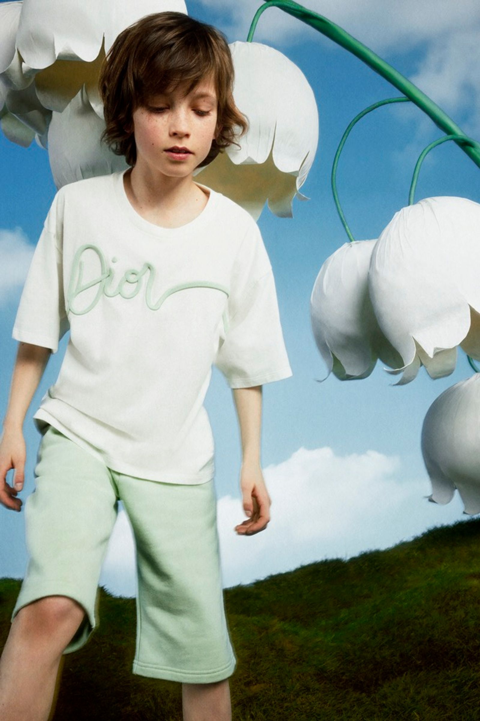Dior kids,|Photography by Dan Beleiu, paper flowers by Mathilde Nivet - Mathilde Nivet - Set Design - Swan MGMT
