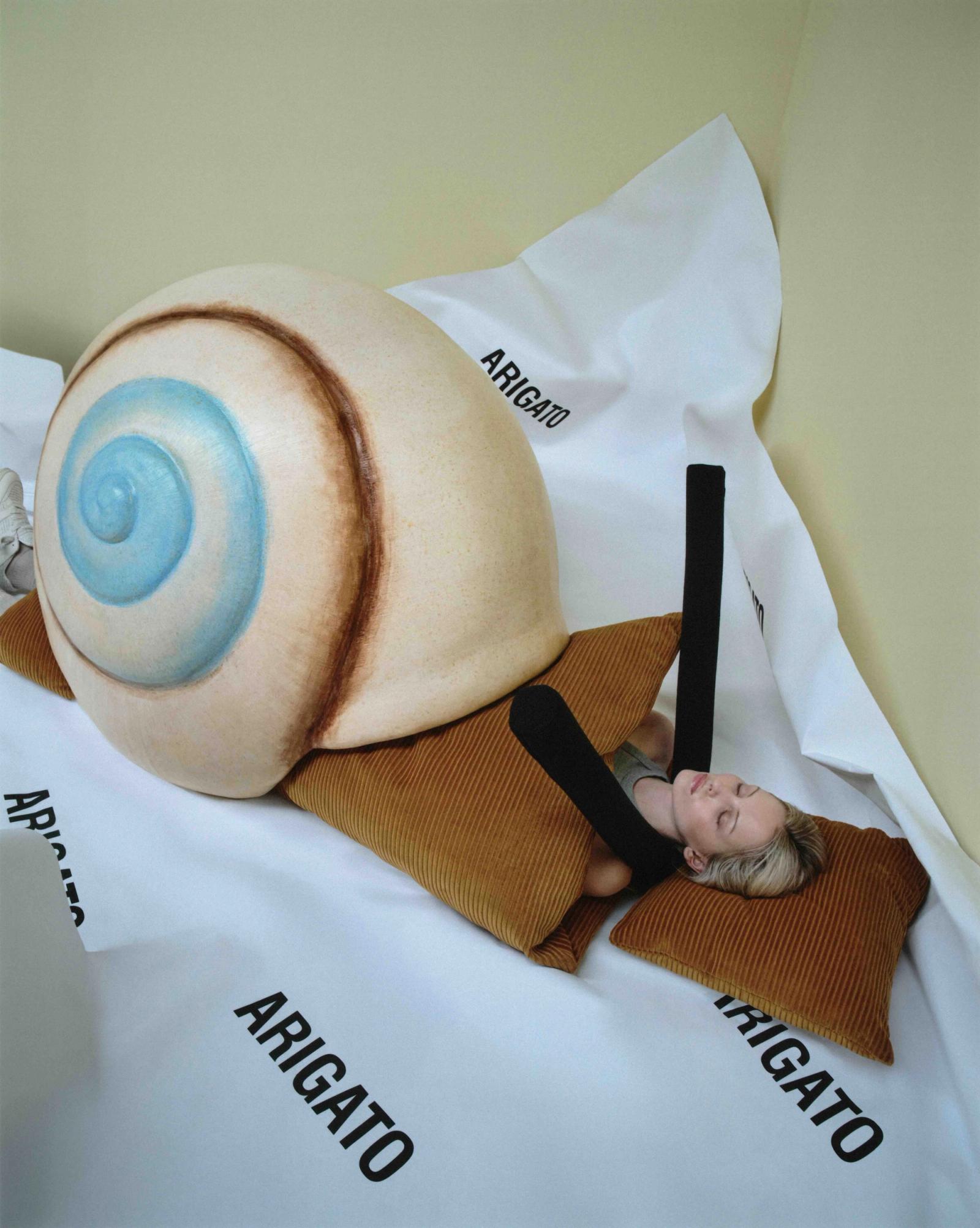 Axel Arigato snail, shot by Linus Morales - Lizzy Gilbert - Set Design - Swan MGMT