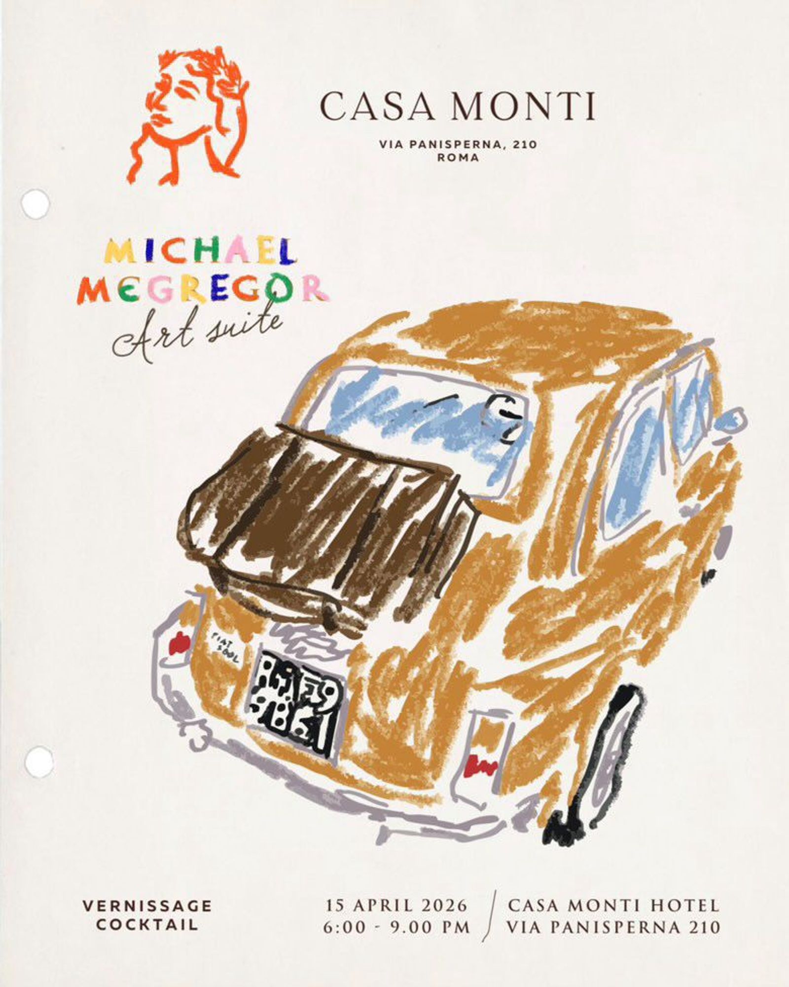 Casa Monti Roma, art suite - Michael McGregor - Illustration - Swan MGMT