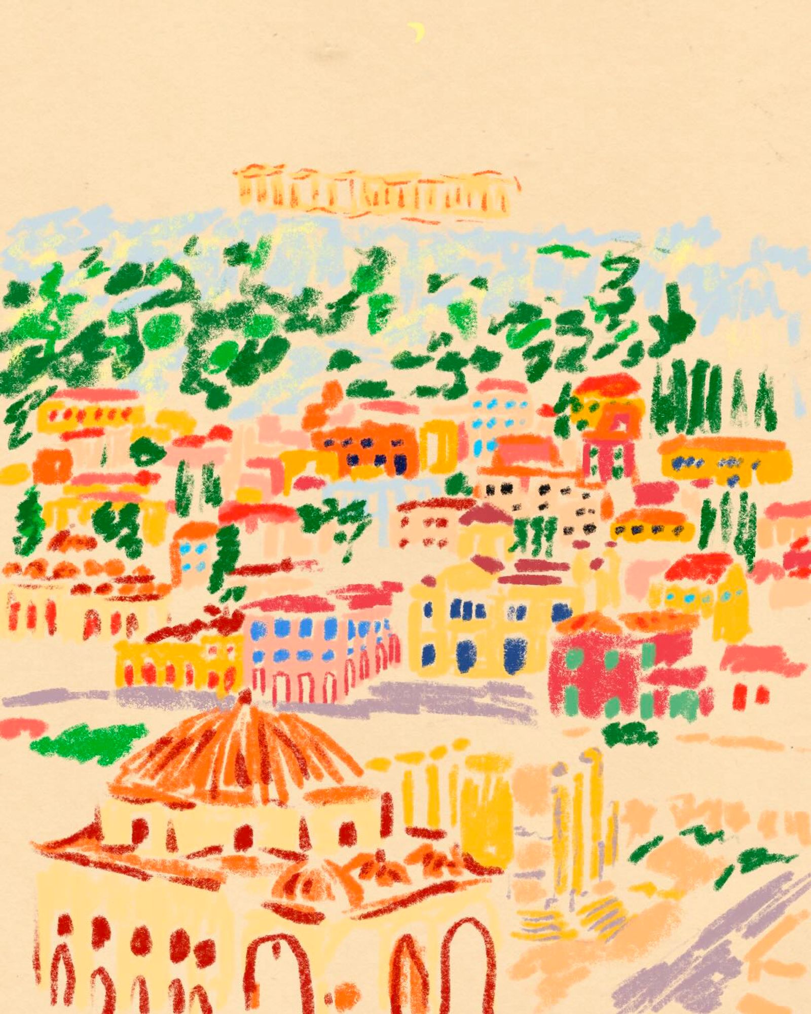 Wall Street Journal Magazine, Athens goes a little glam - Michael McGregor - Illustration - Swan MGMT