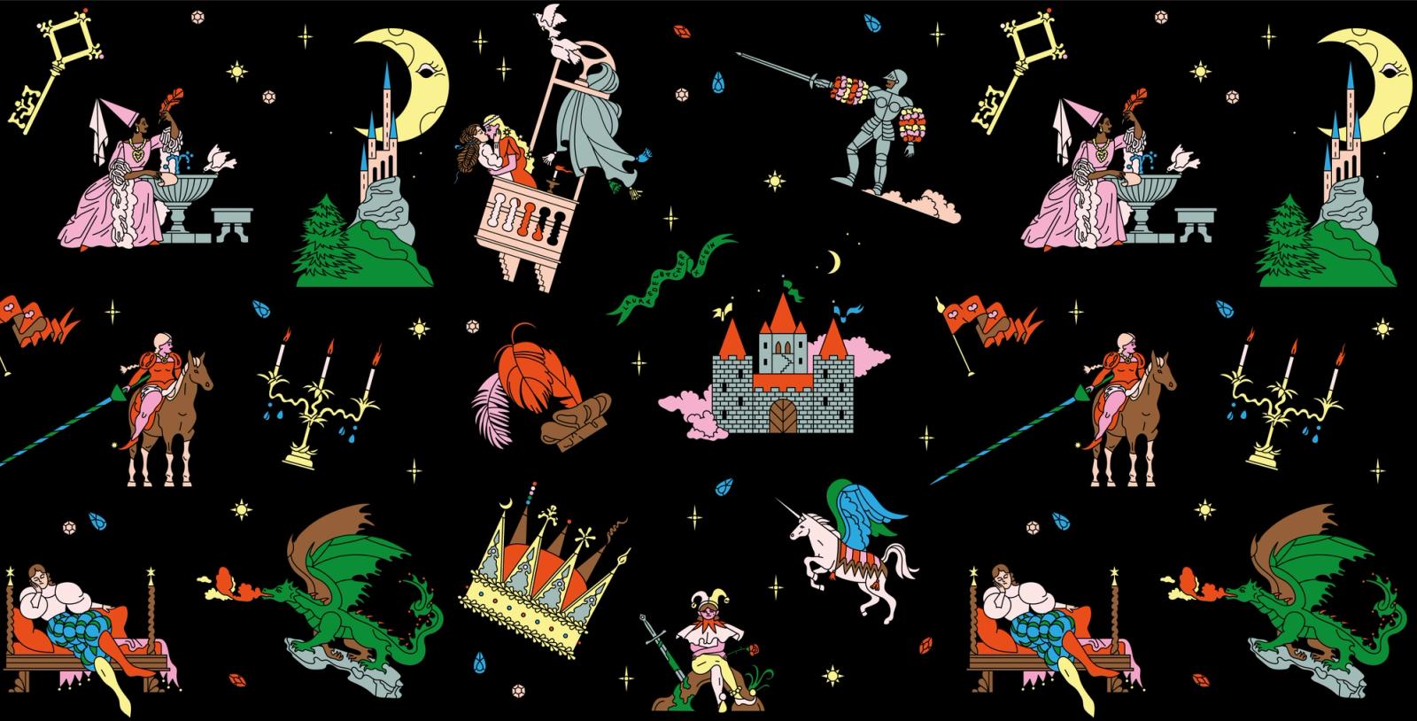 Glein Fairytale Castle Scarfs - Laura Edelbacher - Illustration - Swan MGMT