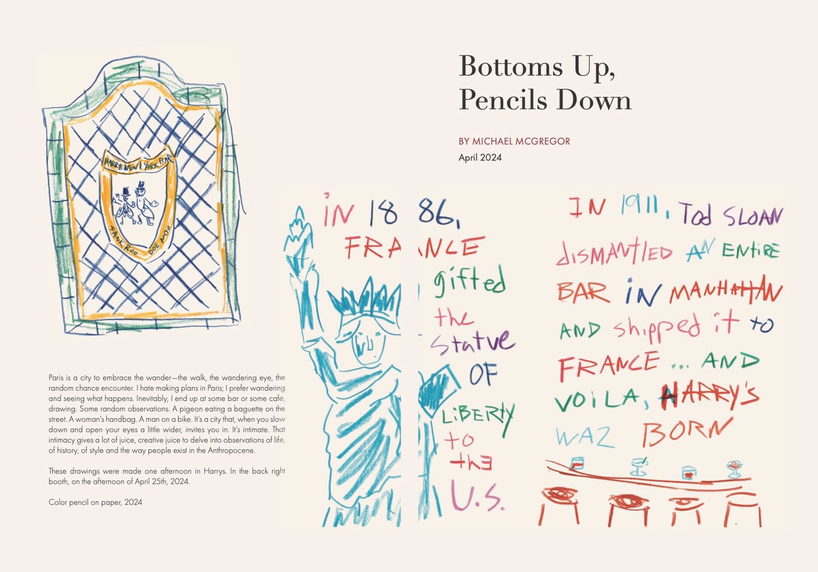 Bombardier - Harry's Bar - Michael McGregor - Illustration - Swan MGMT