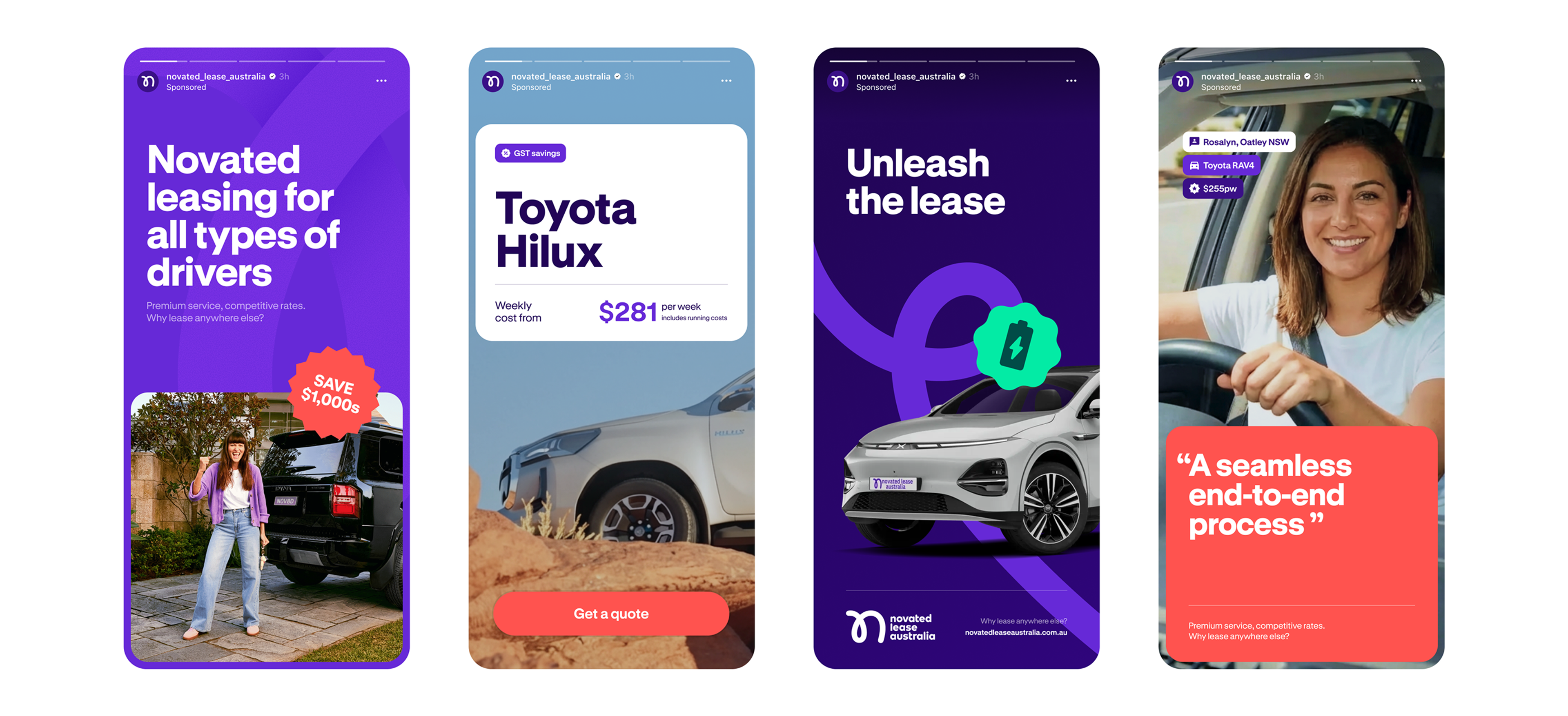 Novated Lease Australia social media marketing mockups