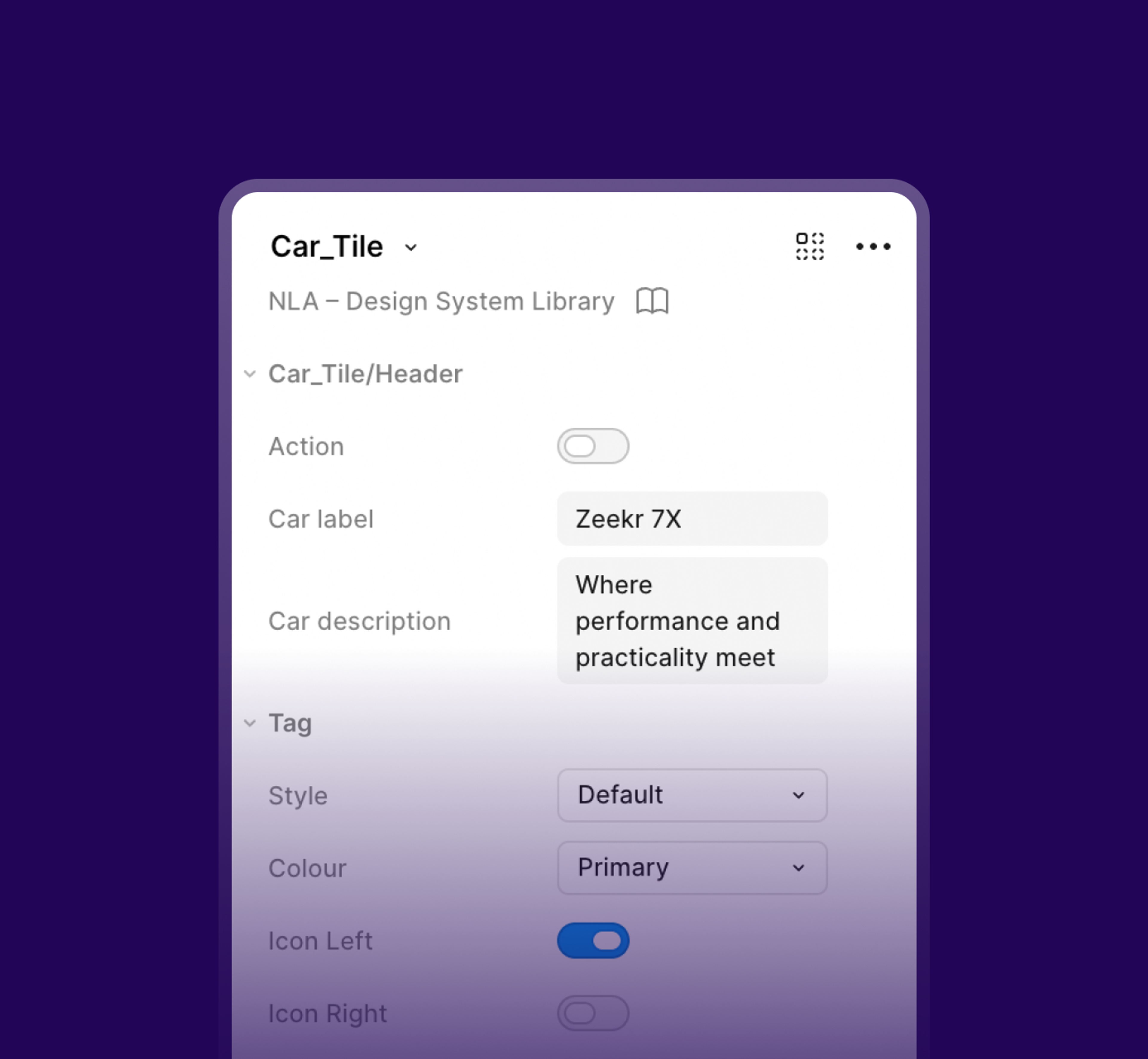 Design System component variations and customisation