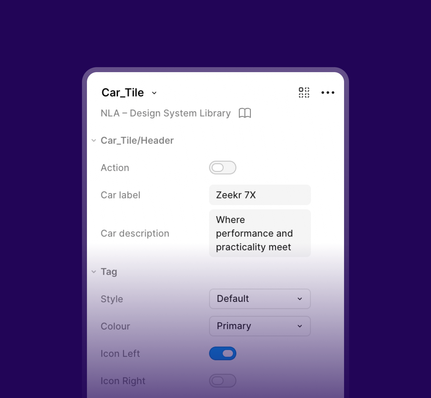 Design System component variations and customisation