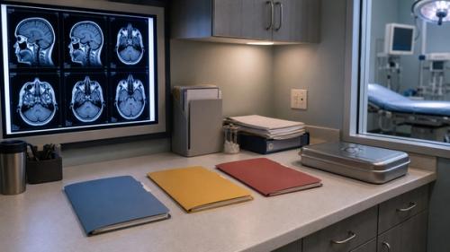New York medical malpractice scenarios scene with blank diagnostic and patient records