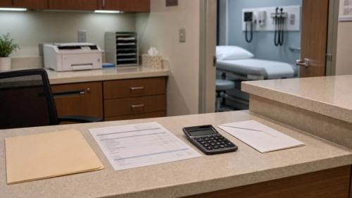 Blank medical billing and case-expense materials for New Jersey malpractice lawyer costs