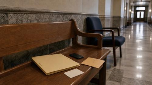 Georgia criminal charge next steps scene with blank arraignment and rights materials