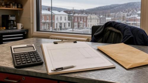 Calculator and blank repair estimate materials for Scranton car accident lawyer costs