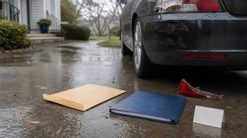 Delaware car accident lawyer decision scene with crash evidence and claim materials