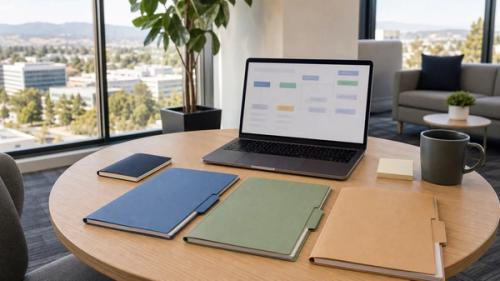 California employment immigration pathway scene with blank visa and hiring folders