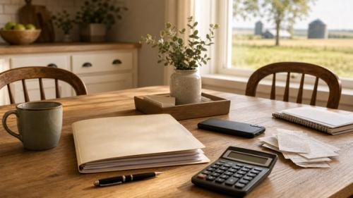 Iowa claim valuation table with medical folder, calculator, phone, and receipts for a personal injury settlement article