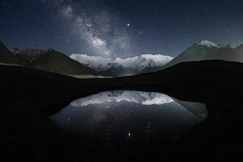 mountains and night sky
