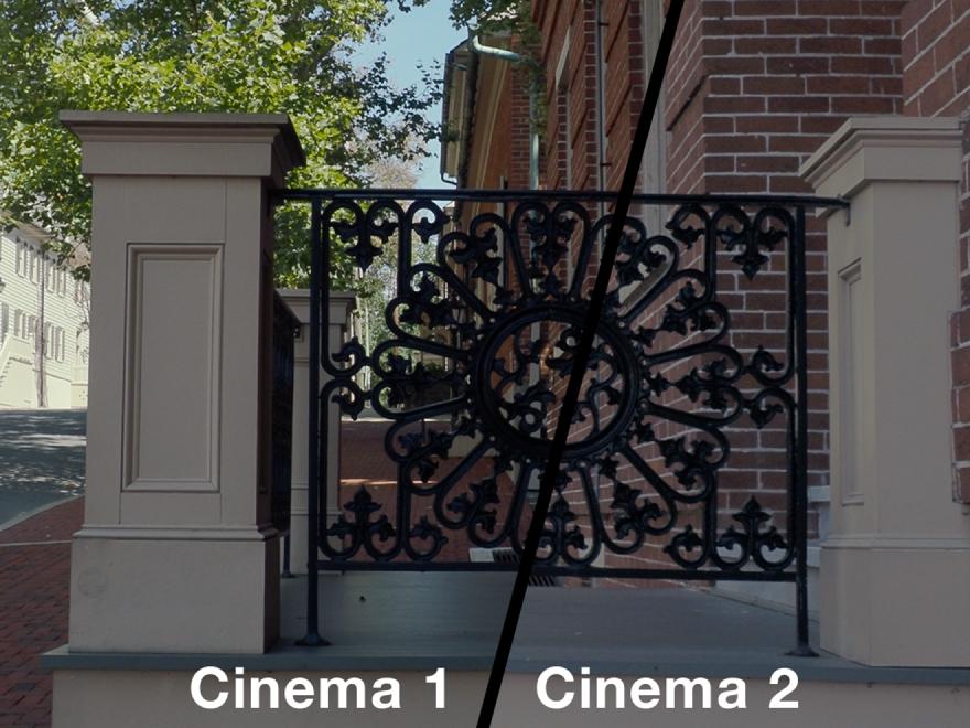 photo showing the difference between cinema 1 and cinema 2