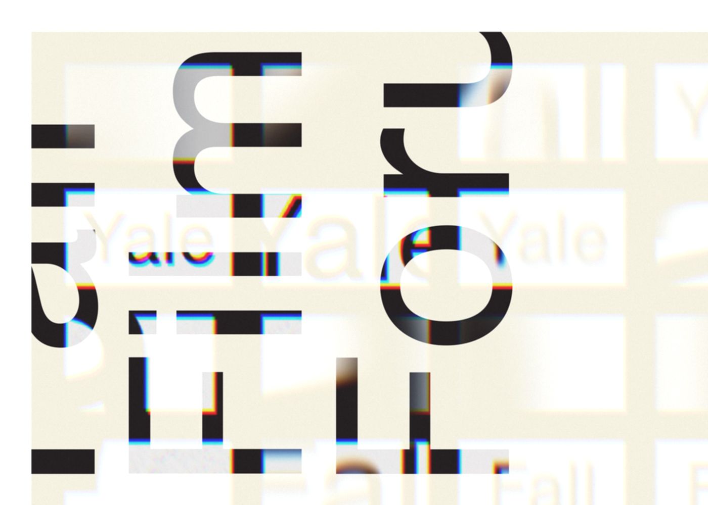 A detail of the Yale Fall Film Forum poster, showing the distorted and projected film frames up close.