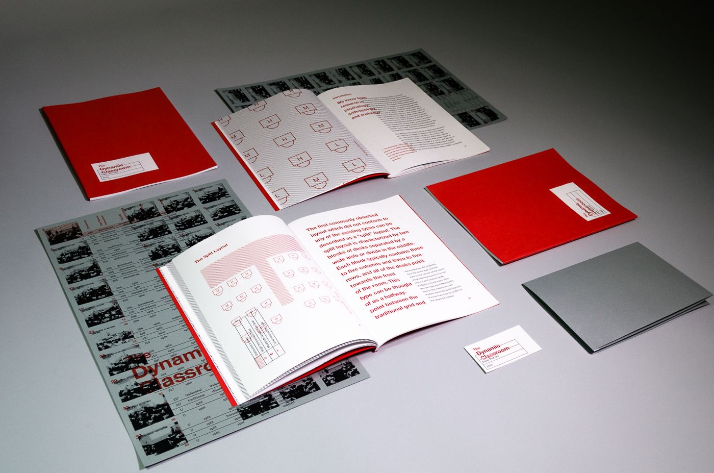 Layout of multiple books and posters
