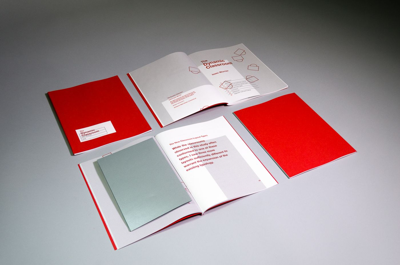 4 copies of The Dynamic Classroom. 2 lie open. One has a folded poster within it.
