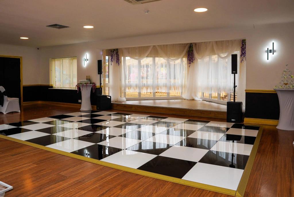 Dance floor and event space inside The Jammers Sports Bar