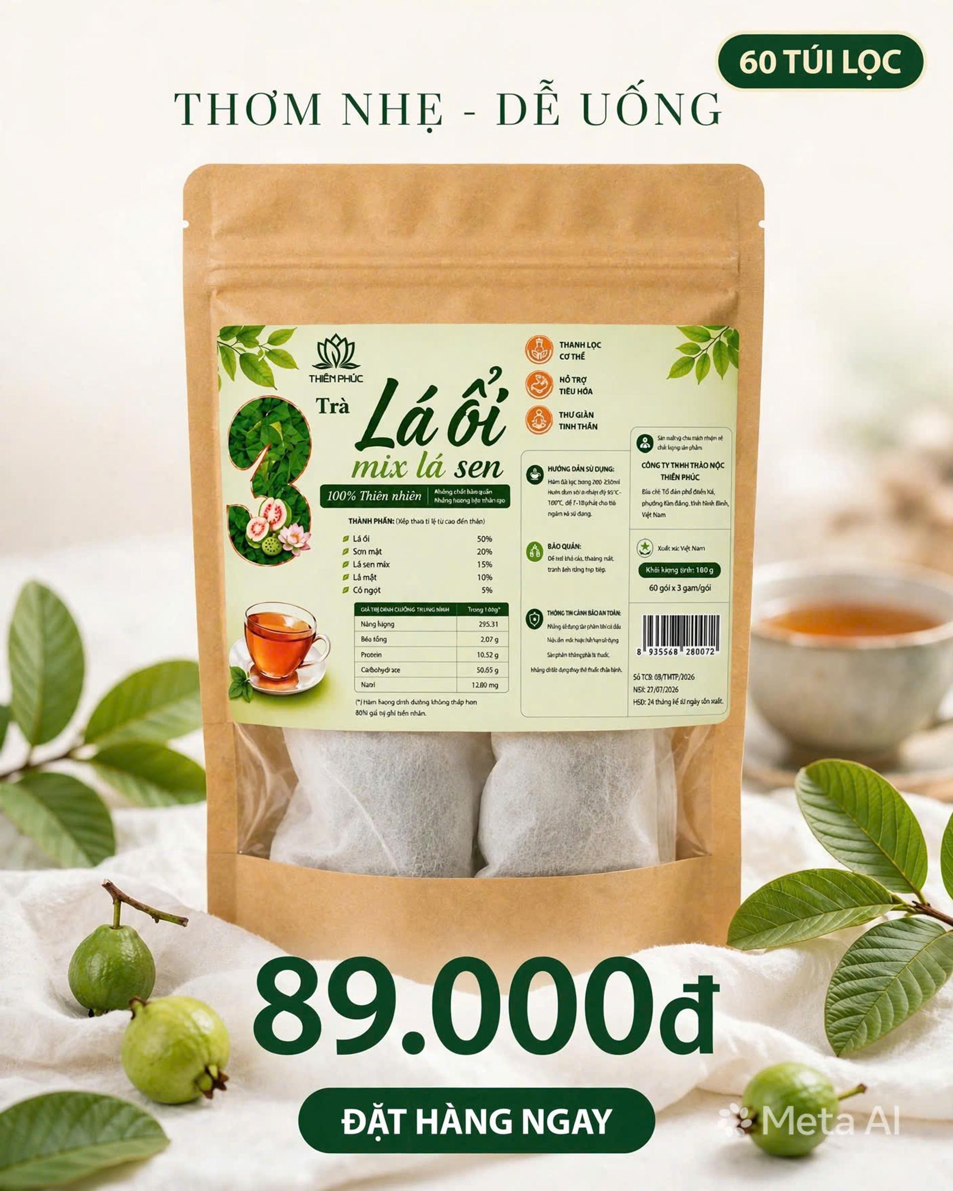 Combo Văn Phòng 3 Vị Tĩnh Diệp: Đánh Thức Năng Lượng & Thư Thái - Trà thảo mộc túi lọc Tĩnh Diệp - Ảnh 4