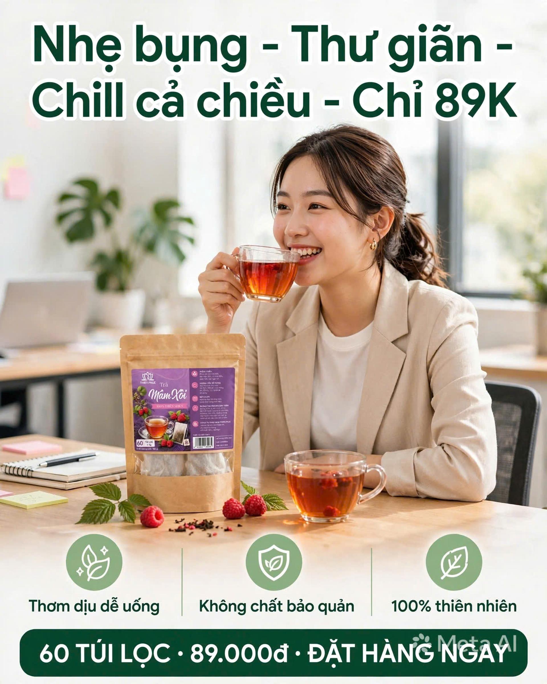 Combo Văn Phòng 3 Vị Tĩnh Diệp: Đánh Thức Năng Lượng & Thư Thái - Trà thảo mộc túi lọc Tĩnh Diệp - Ảnh 6
