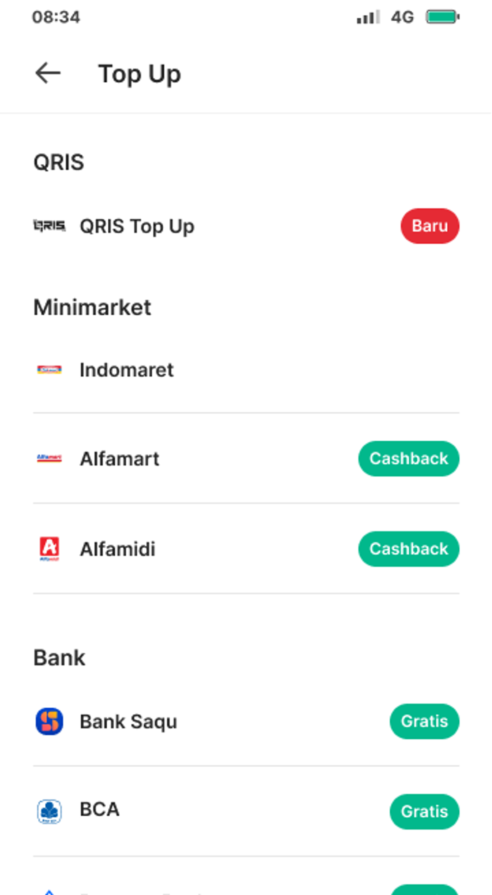 AstraPay QRIS Top Up entry screen