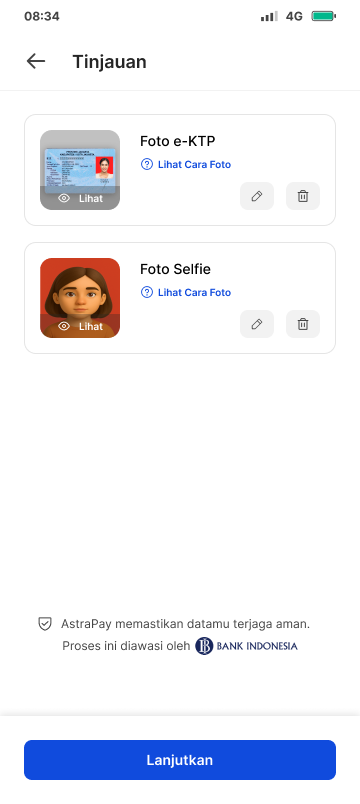 KYC Review hub with both KTP and Selfie complete