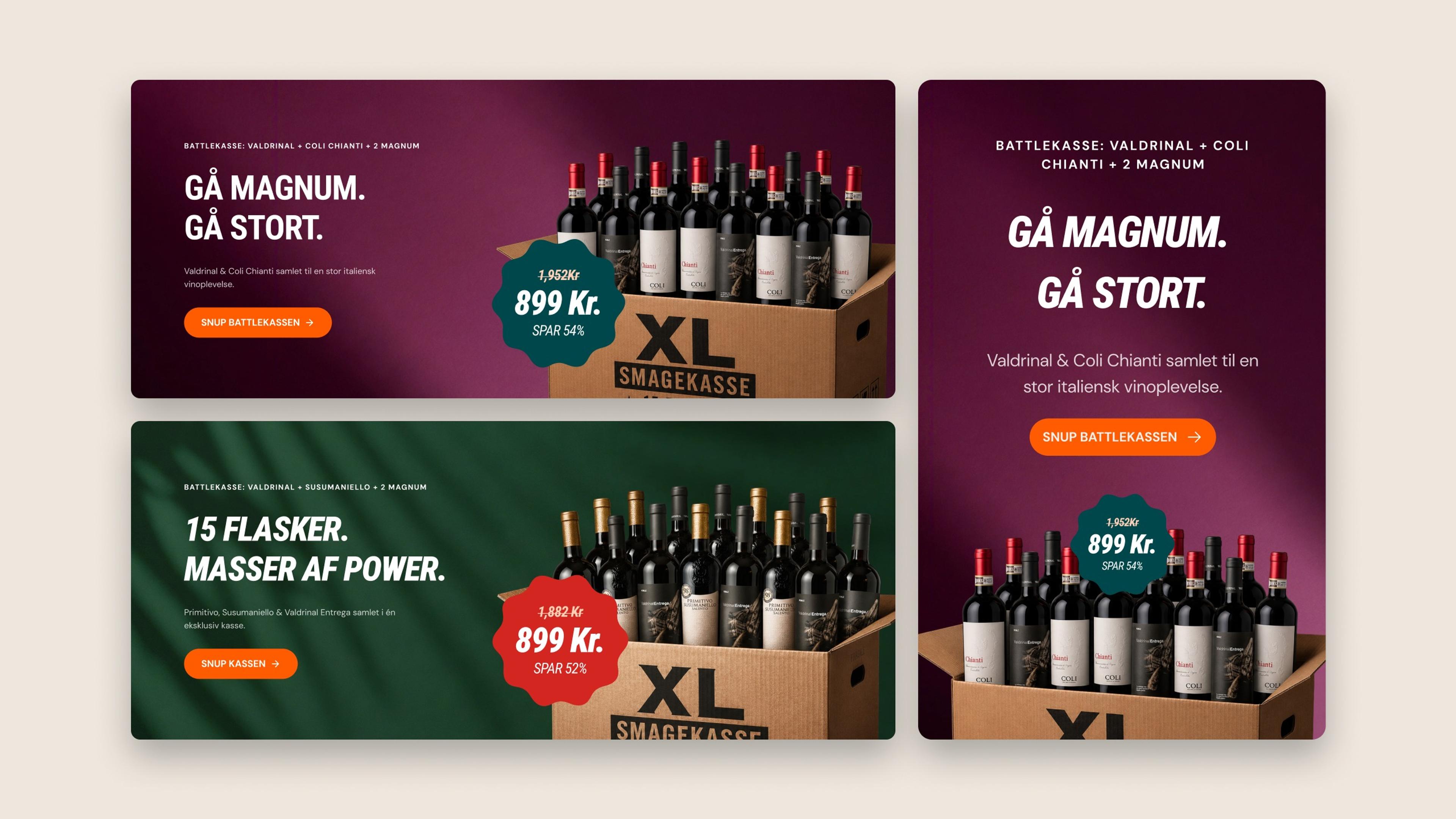 XL tasting box banners for desktop and mobile