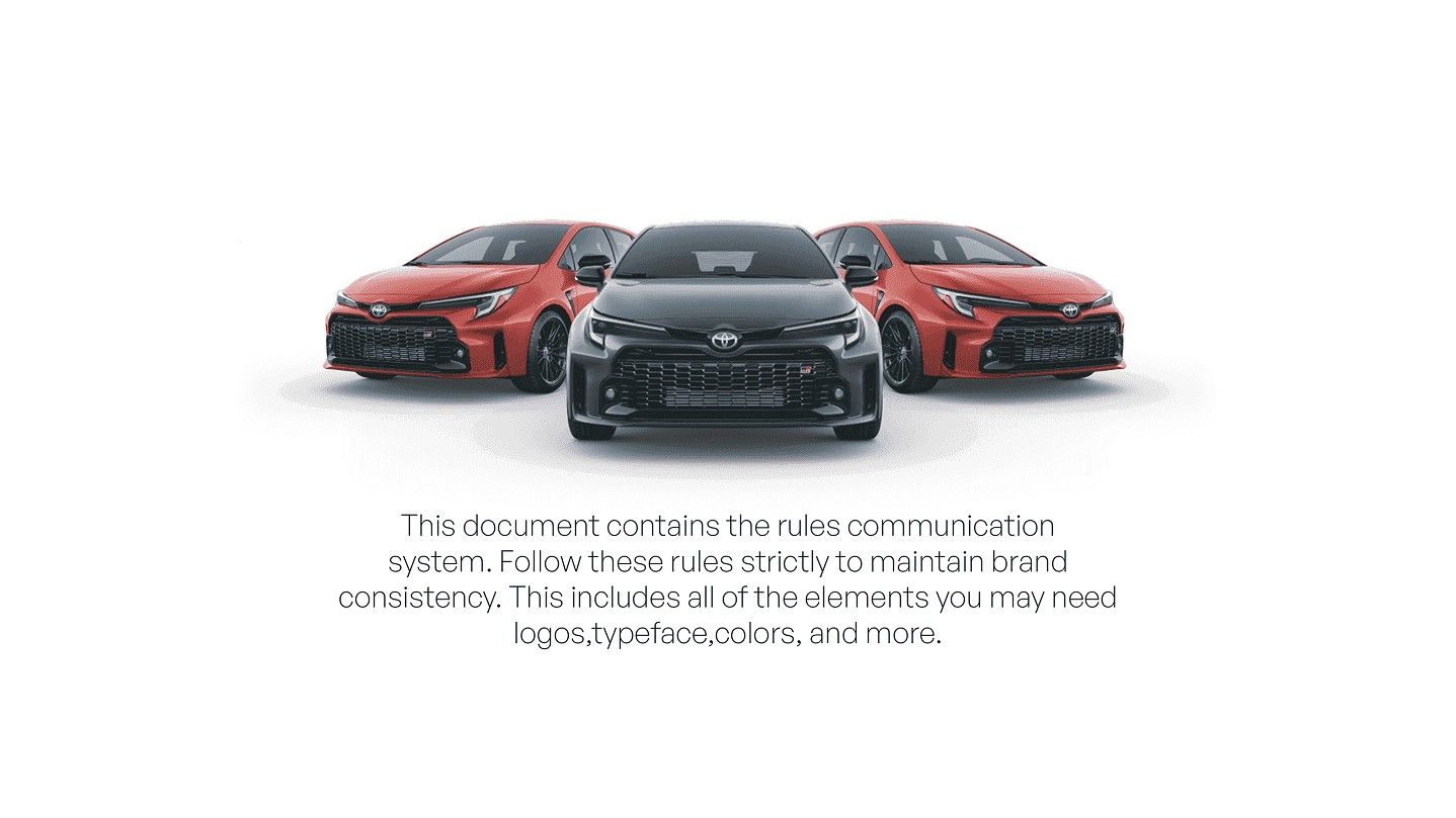 Three cars above a note on following the brand rules